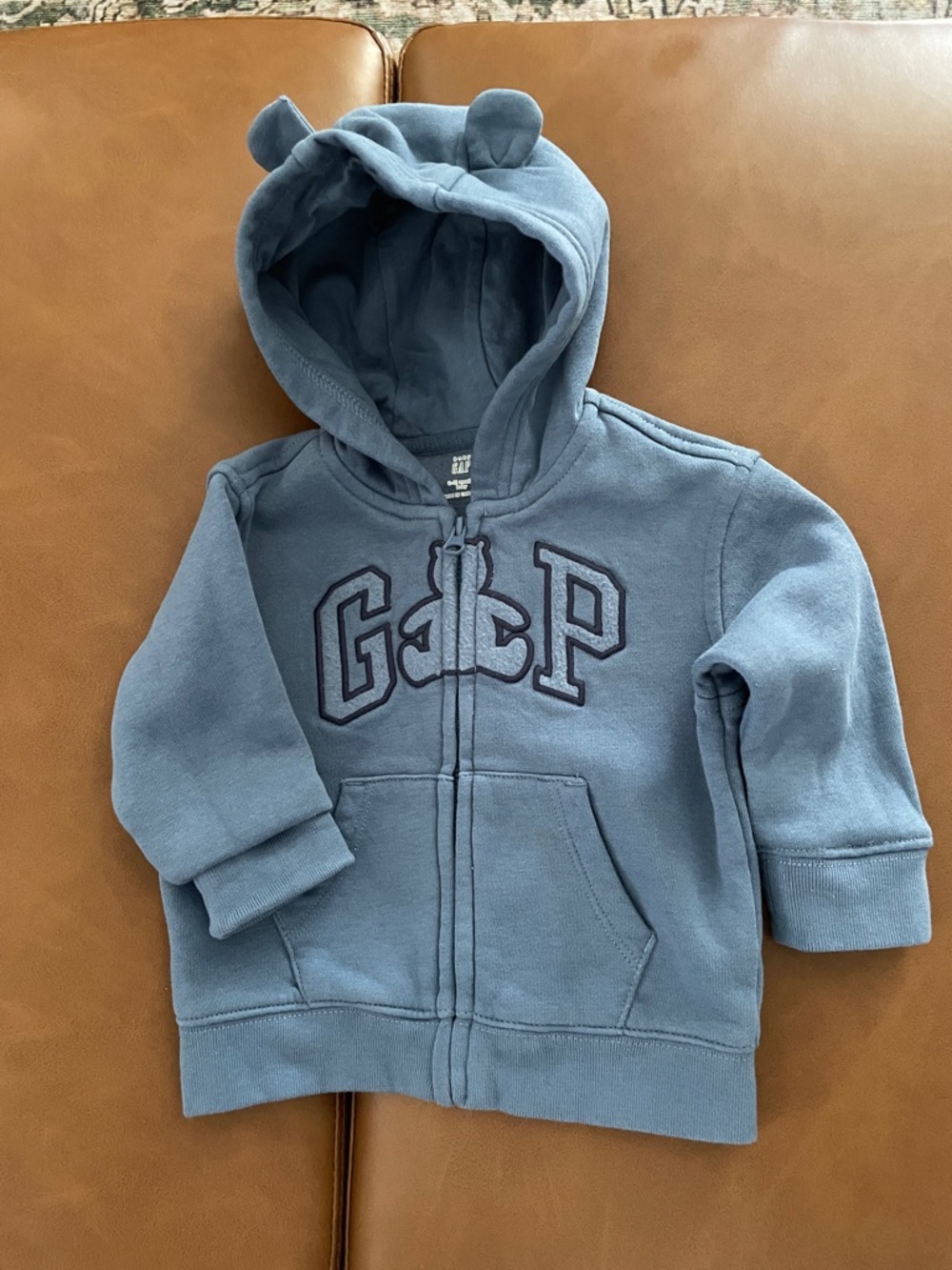 GAP Toddler Blue Hooded Zip Sweatshirt with Ear Details